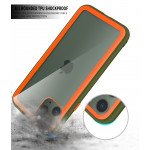 Wholesale iPhone 11 Pro Max (6.5in) Clear Slim Matte Hybrid Bumper Case (Black Green)